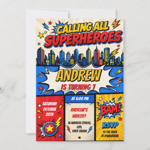 Personalized Superhero Birthday Invitation