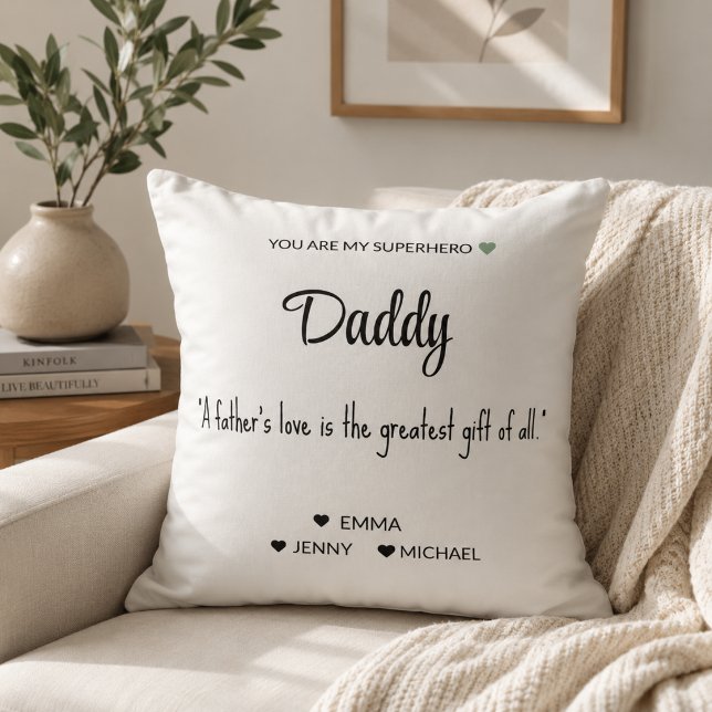 Personalized Superhero Dad Pillow (Creator Uploaded)