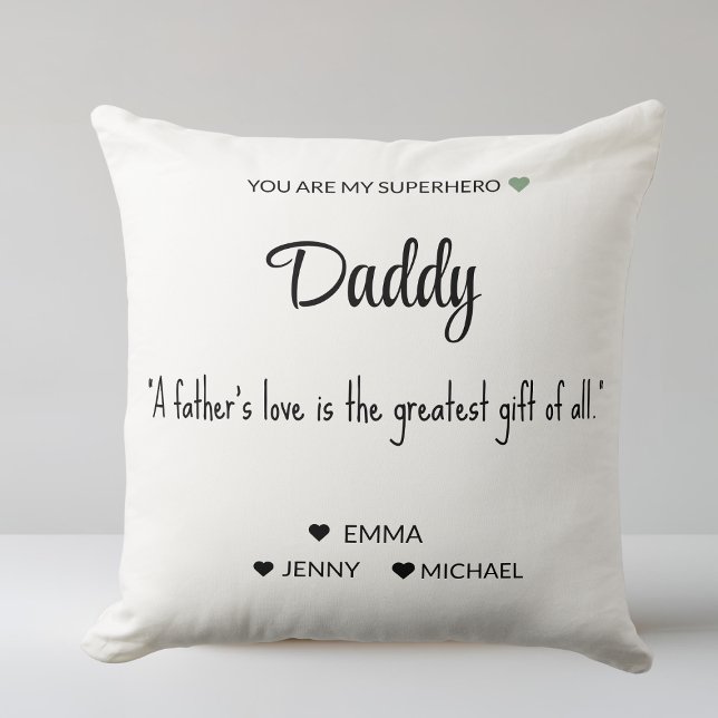 Personalized Superhero Dad Pillow (Creator Uploaded)