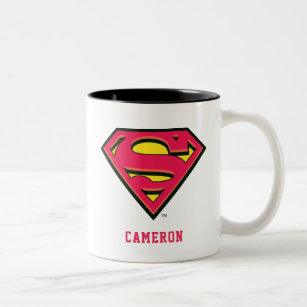 Personalized Superman S-Shield   Classic Logo Two-Tone Coffee Mug