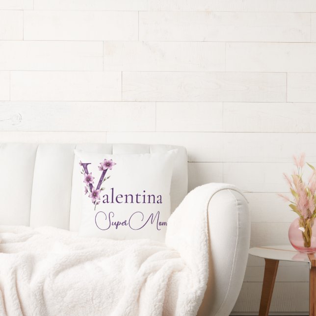 Personalized SuperMom  Throw Pillow (Couch)