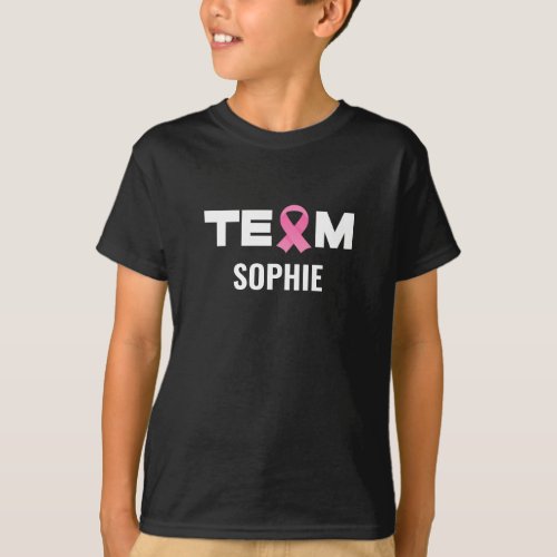 Personalized Support Team Breast Cancer Awareness T_Shirt