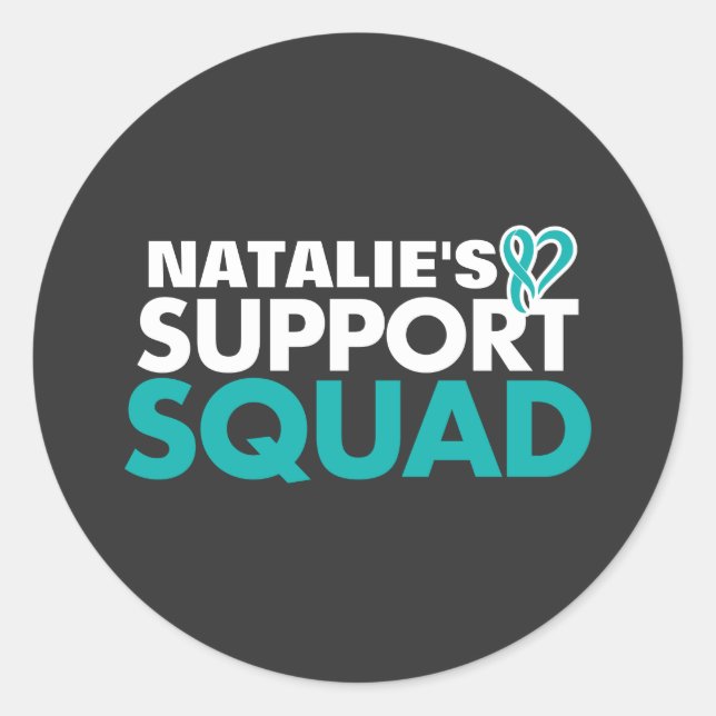 Personalized Supporter Ovarian Cancer Awareness Classic Round Sticker (Front)