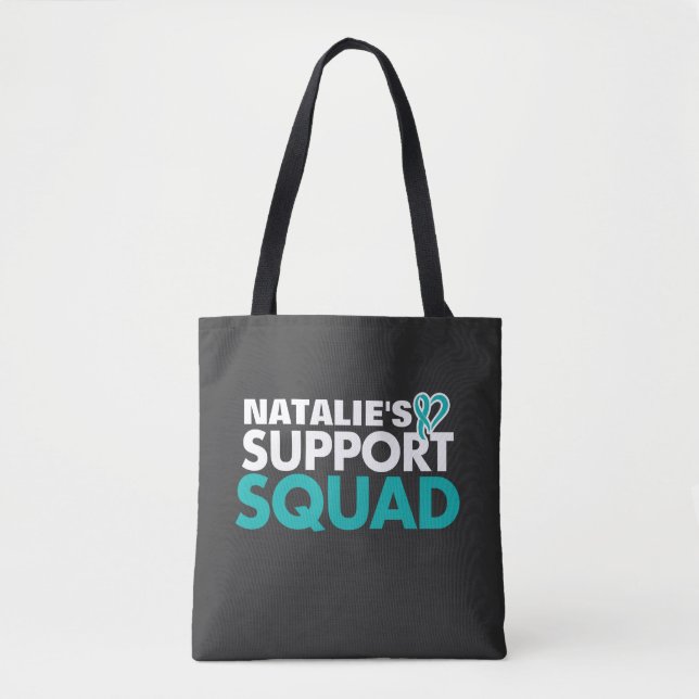 Personalized Supporter Ovarian Cancer Awareness Tote Bag (Front)