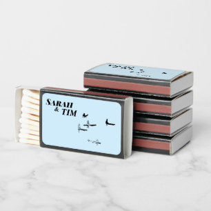 Personalized Surfboard Matchbook Wedding Favors Matchboxes