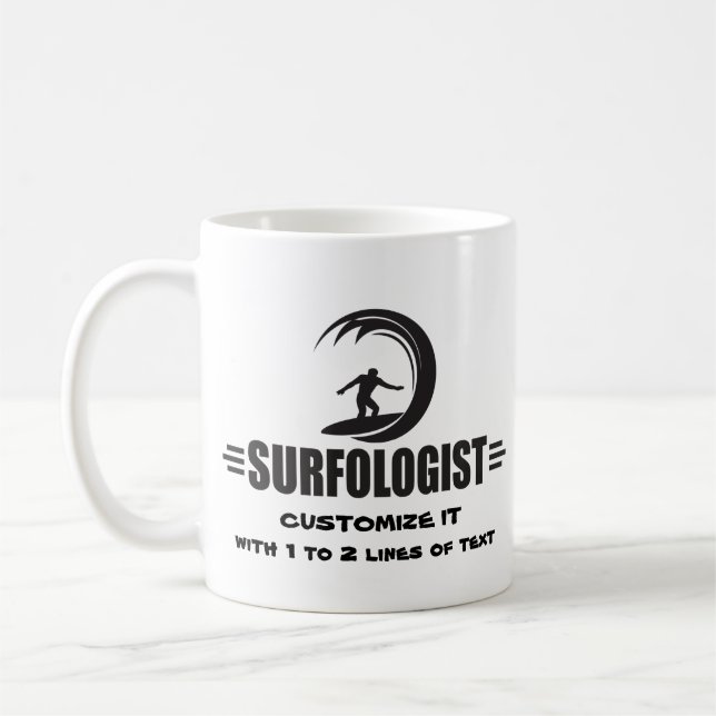 Personalized Surfer Coffee Mug (Left)