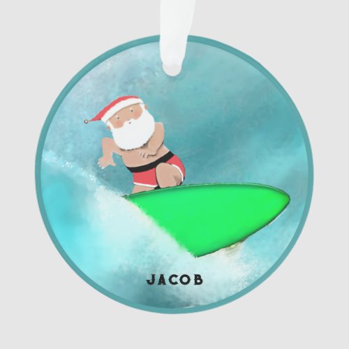 Personalized Surfing 2023 Christmas Ornament