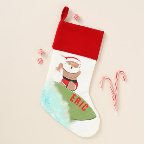 personalized surfing Christmas Christmas Stocking