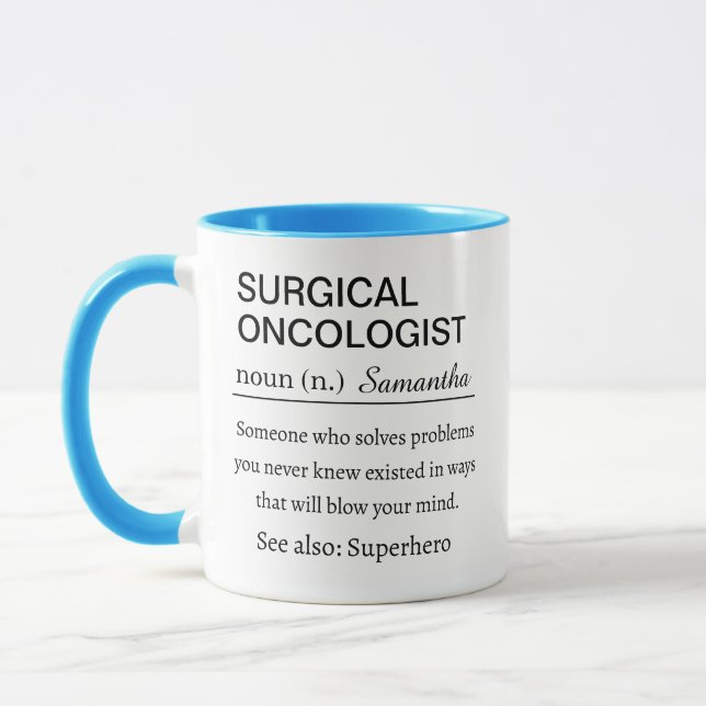 Personalized Surgical Oncologist Definition Mug (Left)
