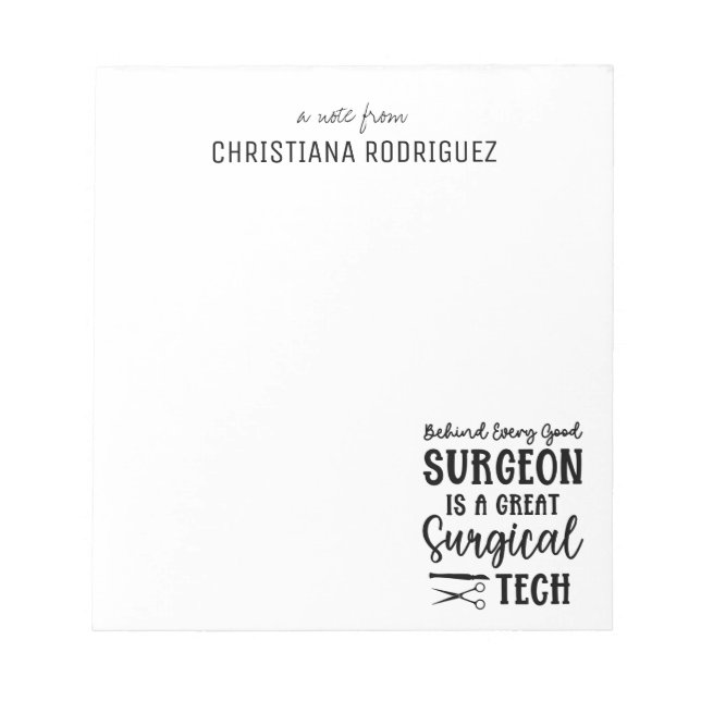 Personalized Surgical Tech | Surgical Technologist Notepad (Front)