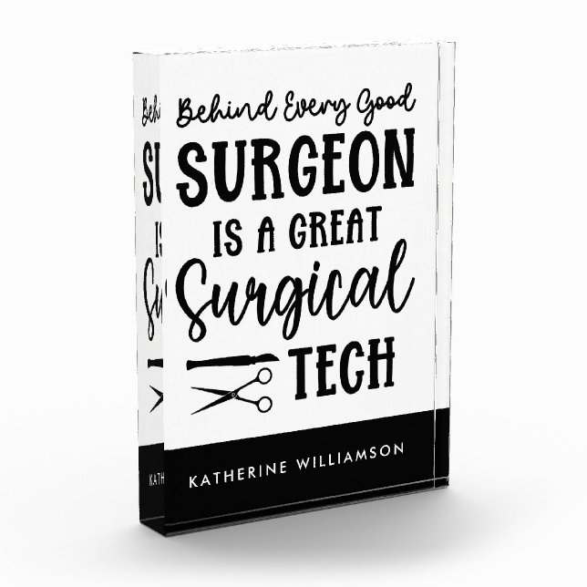 Personalized Surgical Tech | Surgical Technologist Photo Block (Left)