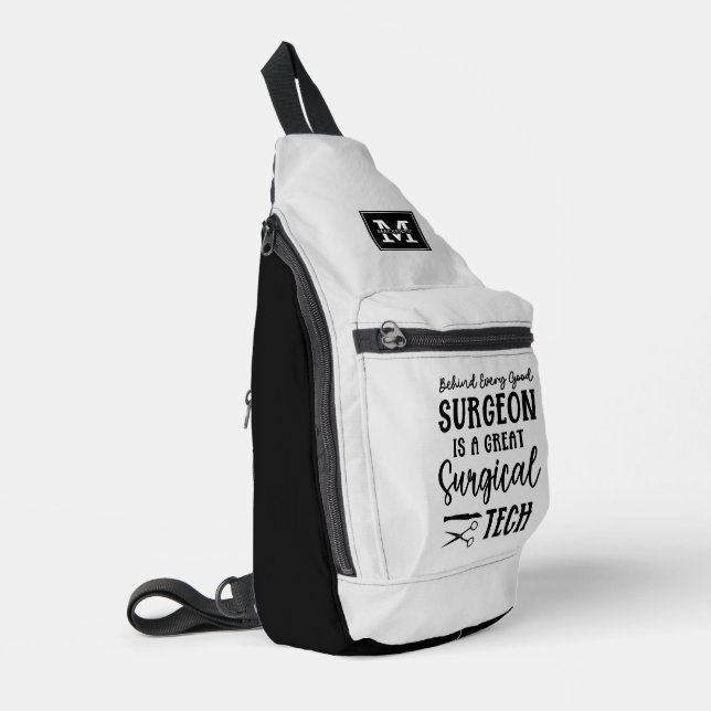 Personalized Surgical Tech | Surgical Technologist Sling Bag (Left Corner)