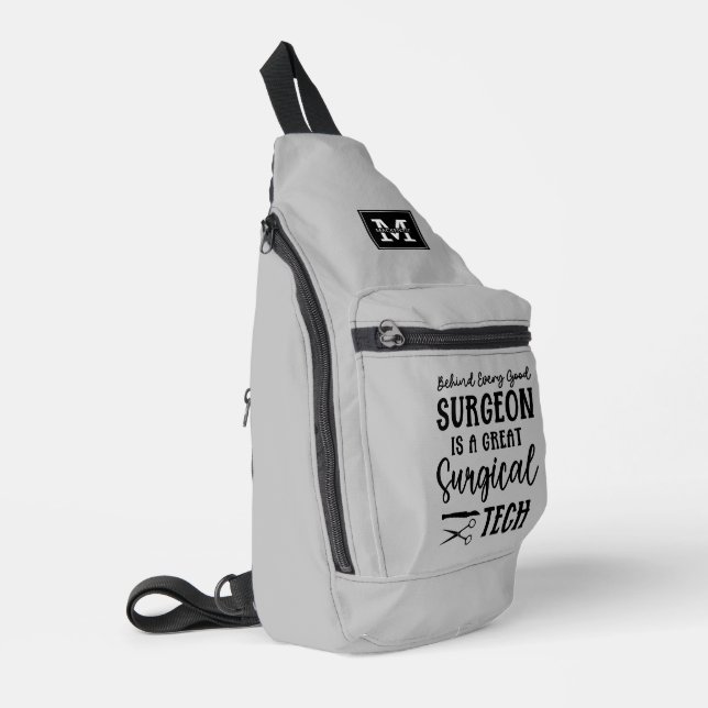 Personalized Surgical Tech | Surgical Technologist Sling Bag (Left Corner)
