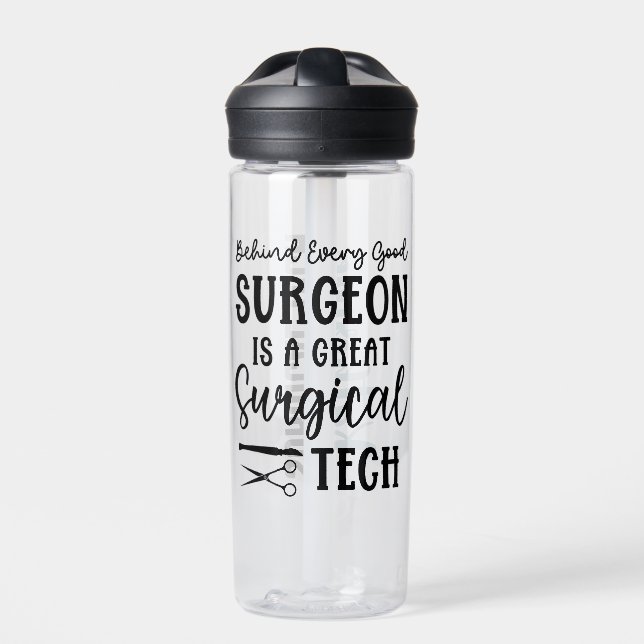 Personalized Surgical Tech | Surgical Technologist Water Bottle (Front)
