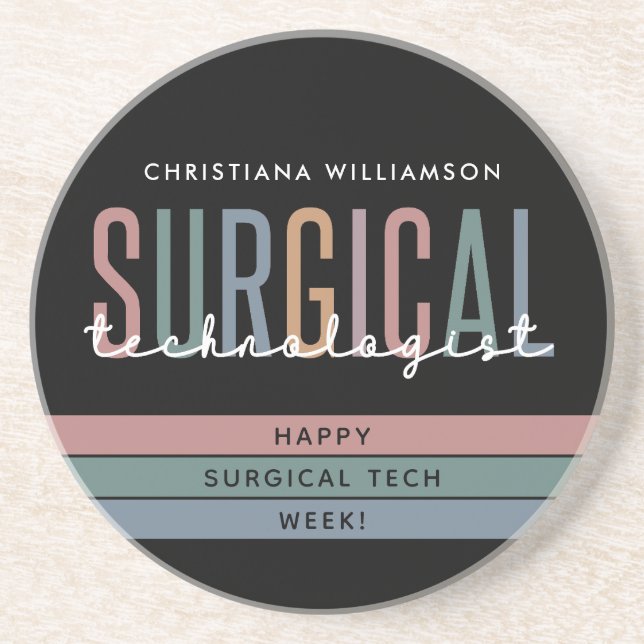 Personalized Surgical Technologist Week OR Tech Coaster (Front)