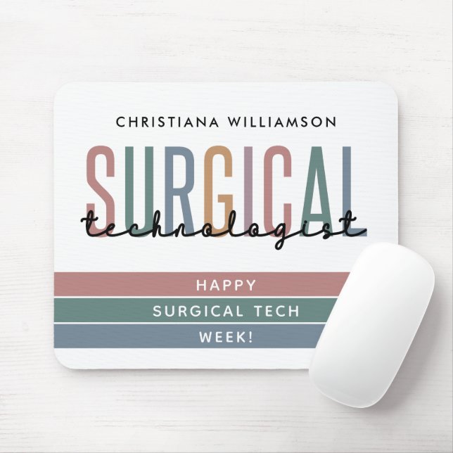 Personalized Surgical Technologist Week OR Tech Mouse Pad (With Mouse)