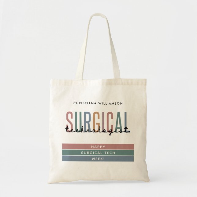 Personalized Surgical Technologist Week OR Tech Tote Bag (Front)