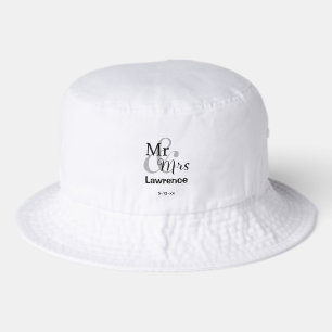 Personalized Surname Date Mr & Mrs Wedding Couple Bucket Hat