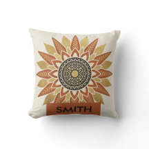 Personalized Surname & Initial Afrohemian Pillow