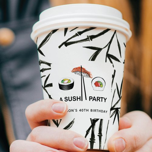 Personalized Sushi Birthday Party Modern Paper Cups