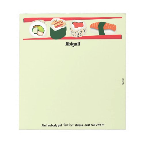 Personalized sushi notepad