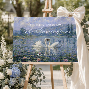 Personalized Swan Lake Wedding Welcome Sign