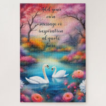 Personalized Swan Love Lake
