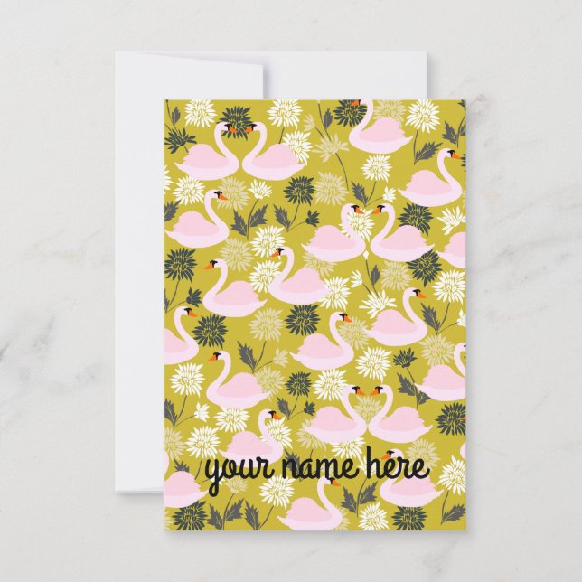 Personalized Swan Notecards (Front)