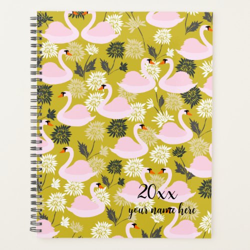 Personalized Swan Planner Notebook