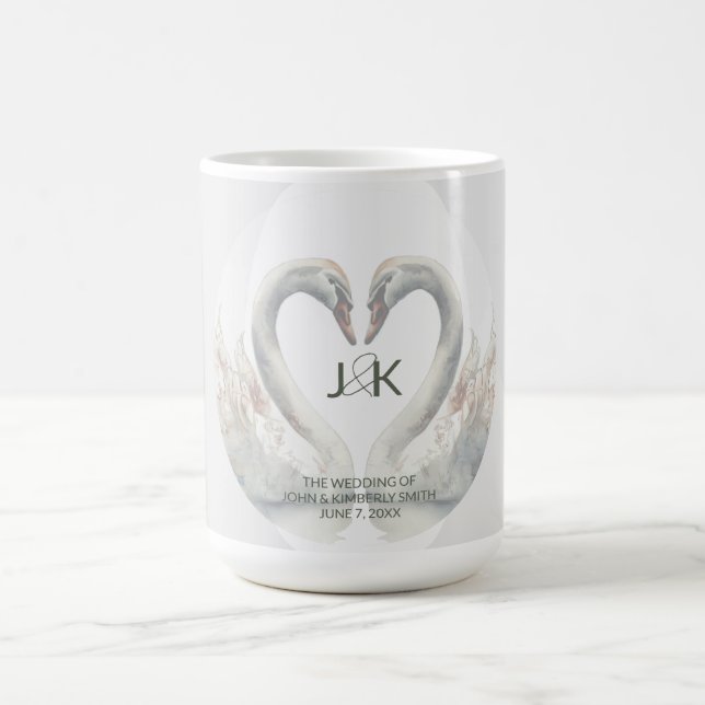 Personalized Swan Wedding Coffee Mug (Center)
