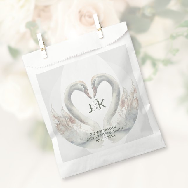 Personalized Swan Wedding Favor Bag (Personalized Swan Wedding Favor Bag)