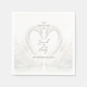 Personalized Swan Wedding Paper Napkins
