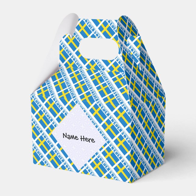Personalized Sweden Flag Tiled  Favor Boxes (Front Side)