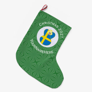 Personalized Swedish Angel Christmas Flag Large Christmas Stocking