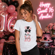 Personalized Sweet 16 Birthday Girl T-Shirt