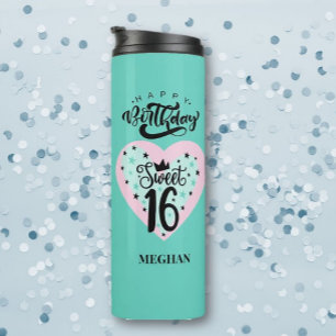 Personalized Sweet 16 Birthday Thermal Tumbler