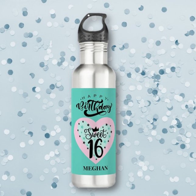 Personalized Sweet 16 Birthday Water Bottle (Creator Uploaded)