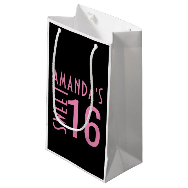 Personalized Sweet 16 Favor Bag (Front Angled)