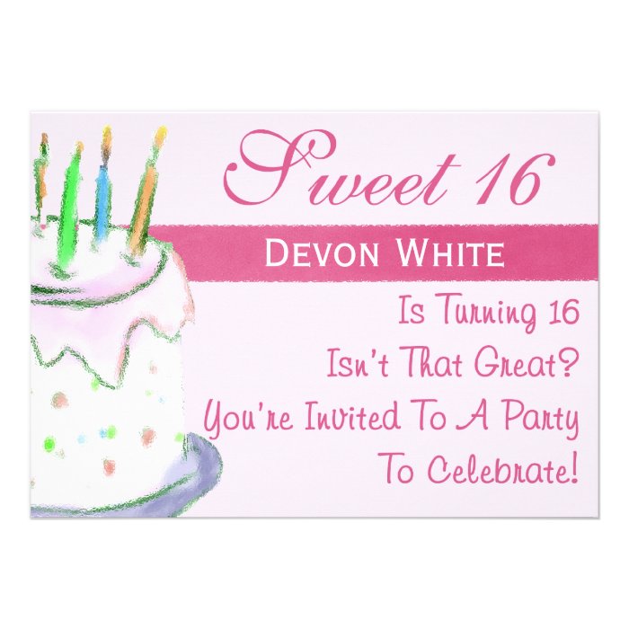 Personalized Sweet 16 Party Invitation