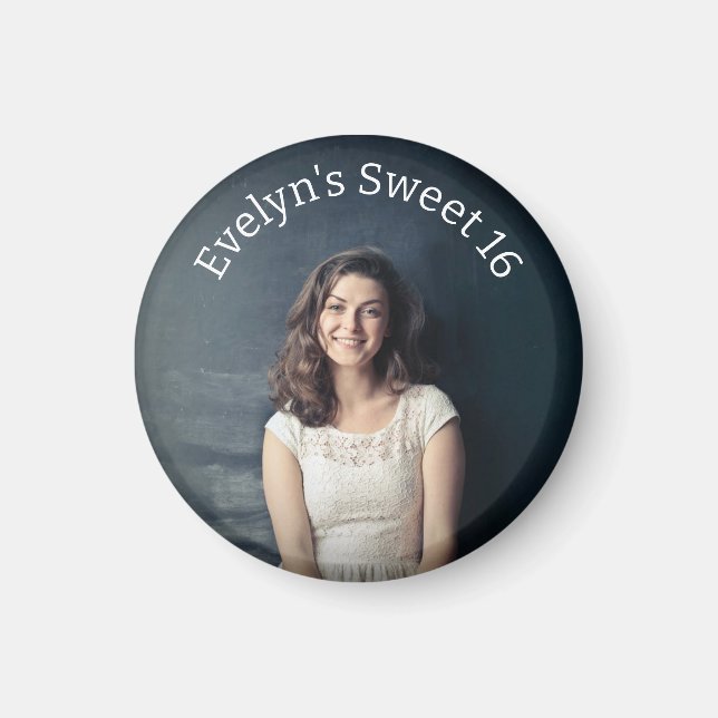Personalized Sweet 16 Photo Magnet (Front)