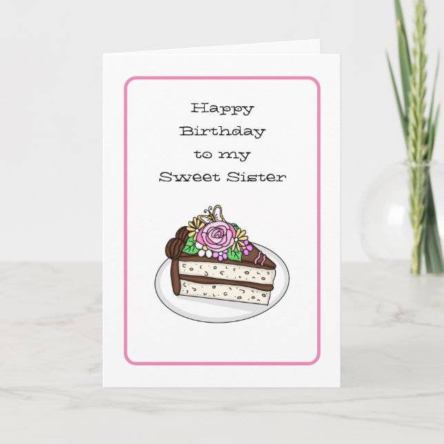 Personalized Sweet Birthday Card for Sister (Front)