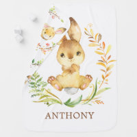 Personalized Sweet Bunny Baby Receiving Blanket