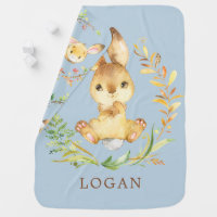 Personalized Sweet Bunny Baby Receiving Blanket