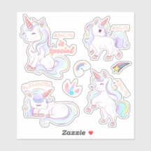 Personalized Sweet Candy Color Unicorn Name Labels