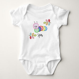 Personalized Sweet Cartepillar Baby Girl Bodysuit