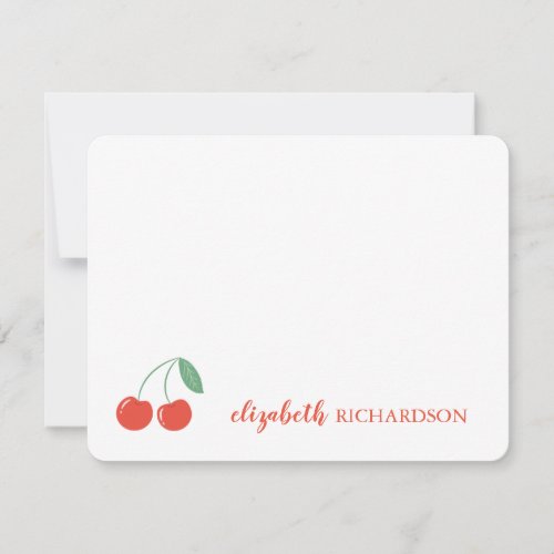 Personalized Sweet Cherry Note Card