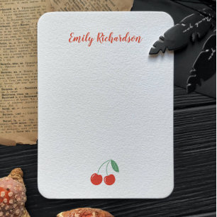 Personalized Sweet Cherry Note Card