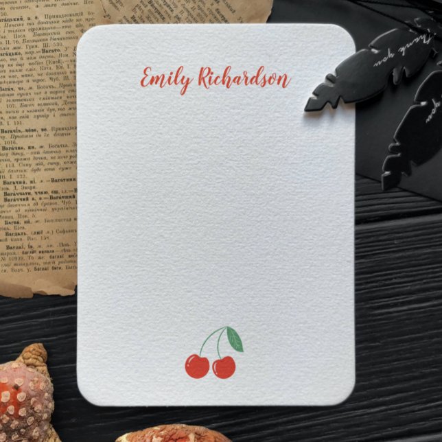 Personalized Sweet Cherry Note Card (Creator Uploaded)