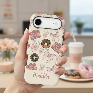Personalized Sweet Coffee & Donuts Pattern iPhone 17 Air Case