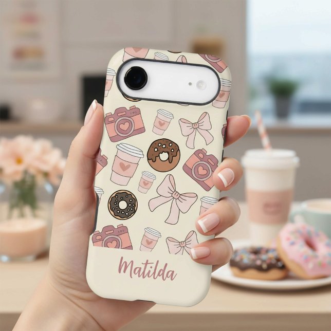 Personalized Sweet Coffee & Donuts Pattern Case-Mate iPhone Case (Creator Uploaded)